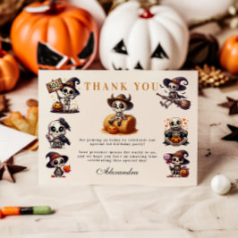 一面的な西不気味ハロウィーンの最初の誕生日 サンキューカード