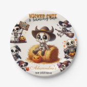 一面的な西不気味ハロウィーンの最初の誕生日 ペーパープレート (正面)