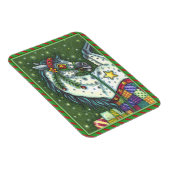 一頭の馬にリンゴのグレーが広がっていカラフルる。 マグネット (右側)