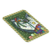 一頭の馬にリンゴのグレーが広がっていカラフルる。 マグネット (右側)