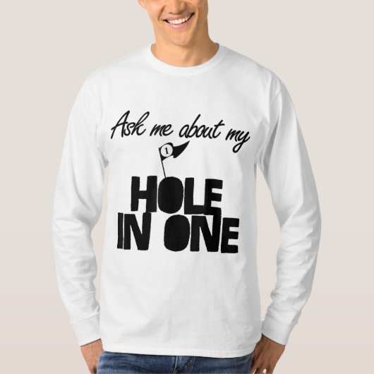 一頼つのゴルフの穴についておもしろい Tシャツ (正面)