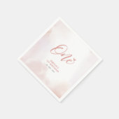 一 |ピンクのハート&水彩少女1st誕生日 スタンダードカクテルナプキン (角)