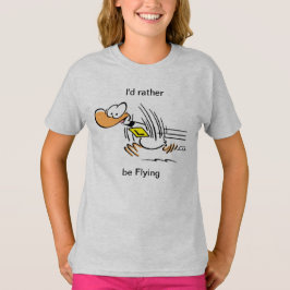 丁のアヒルのおもしろいで飛んでいるなワイシャツ Tシャツ