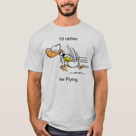 丁のアヒルのおもしろいで飛んでいるなワイシャツ Tシャツ