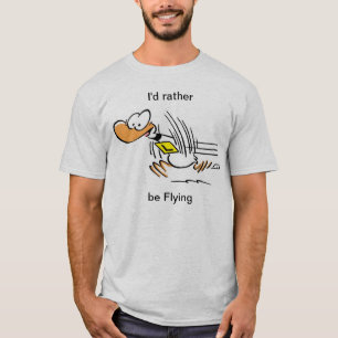 丁のアヒルのおもしろいで飛んでいるなワイシャツ Tシャツ
