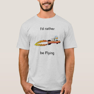 丁のアヒルのおもしろいなロケットのワイシャツ Tシャツ