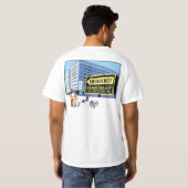 丁のアヒルのサイクリングの衝突の漫画のTシャツ Tシャツ (裏面フル)