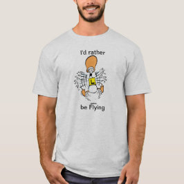 丁のアヒルの漫画の飛んでいるなワイシャツ Tシャツ