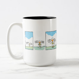 丁のアヒルの航空ユーモアのマグ ツートーンマグカップ