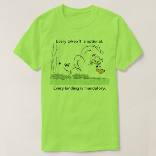 丁のアヒルの航空ユーモアメンズワイシャツ Tシャツ