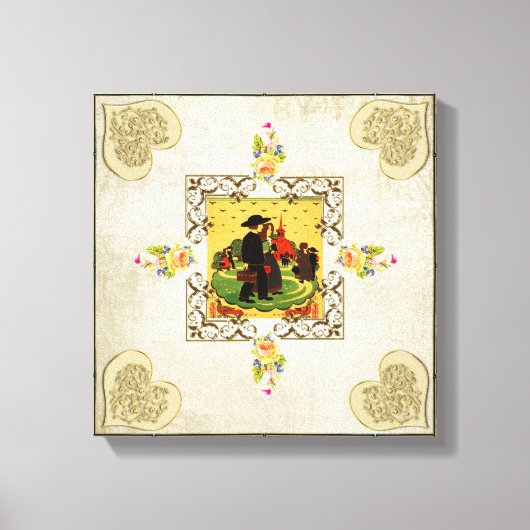 丁合いヴィンテージ キャンバスプリント (正面)