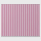 丁寧なピンク色のモノクロ縦ストライプ列 ラッピングペーパー (フラット)