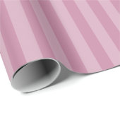 丁寧なピンク色のモノクロ縦ストライプ列 ラッピングペーパー (ロールコーナー)
