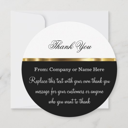 丁寧なラウンドに封筒を添えてありがとう サンキューカード (正面)