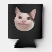 丁寧な猫ミーム両面ブラック 缶クーラー (正面)