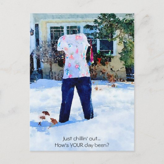 丁度肌寒いパンツ凍っていの衣装はがき ポストカード (正面)