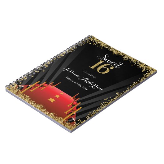 丁重なハリウッドのグリッターの菓子16の来客名簿 ノートブック (左側)