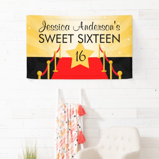 丁重なハリウッドの菓子16の誕生会 横断幕 (インサイチュ)