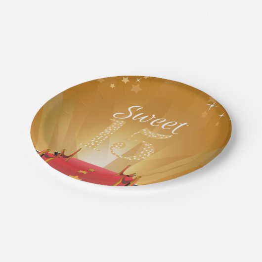 丁重なハリウッド・スターの菓子15の誕生日 ペーパープレート (アングル)