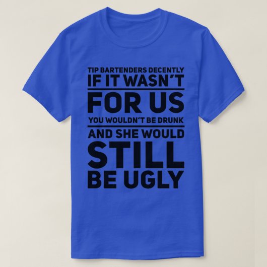丁重にバーテンダーにチップを渡す Tシャツ (デザイン正面)