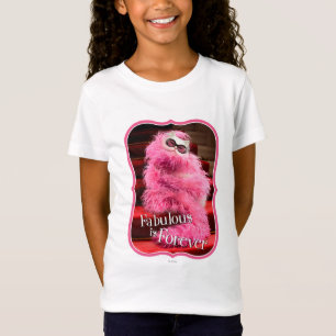 丁重のピンクのボアで包まれたな花型女性歌手の白い猫 Tシャツ
