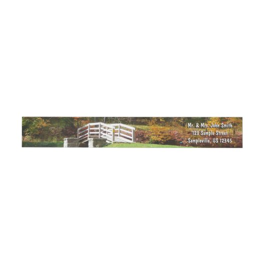 七つの泉の滝橋 I 紅葉の風景 ラップアラウンドラベル (単一)