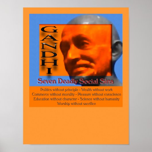 七つの致命的な社会罪の認識プリント ポスター (正面)