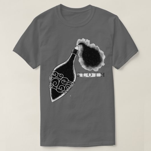 七つの致命的な罪のポーションが散る Tシャツ (デザイン正面)