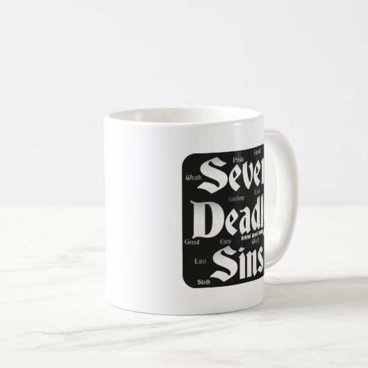 七つの致命的な罪のロゴ コーヒーマグカップ (正面右)