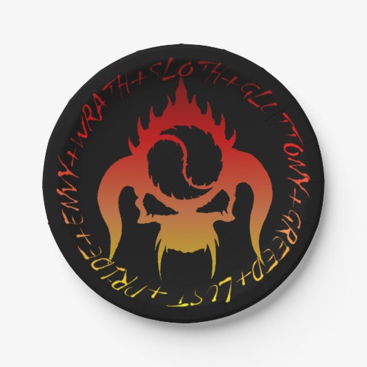 七つの致命的な罪紙プレート ペーパープレート (正面)