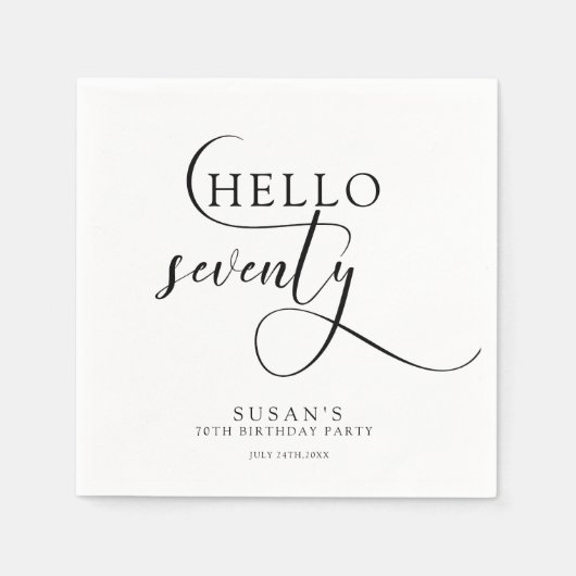 七エレガント十誕生日 スタンダードカクテルナプキン (正面)