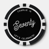 七パーソナライズされた十七十誕生日 ポーカーチップ (正面)