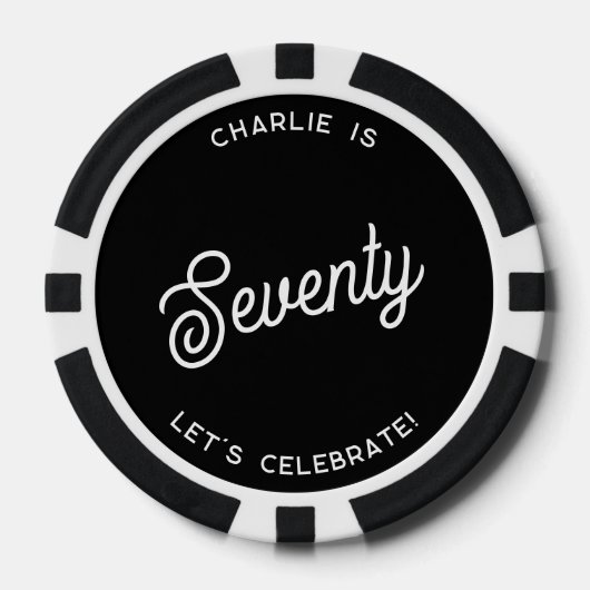 七パーソナライズされた十七十誕生日 ポーカーチップ (正面)