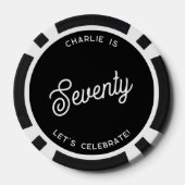七パーソナライズされた十七十誕生日 ポーカーチップ (裏面)