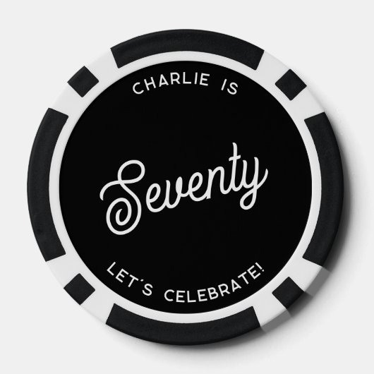 七パーソナライズされた十七十誕生日 ポーカーチップ (裏面)