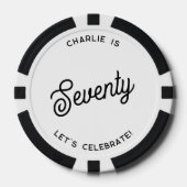 七パーソナライズされた十七十誕生日 ポーカーチップ (正面)