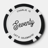 七パーソナライズされた十七十誕生日 ポーカーチップ (裏面)