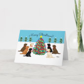 七ラブラドールとクリスマスツリー シーズンカード (正面)