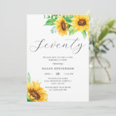 七万赤黄ひまわりフローラ70誕生日 招待状 (スタンド正面)