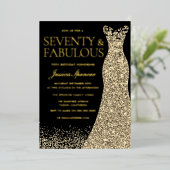 七万黄金箔70誕生日 箔招待状 (立ち正面)