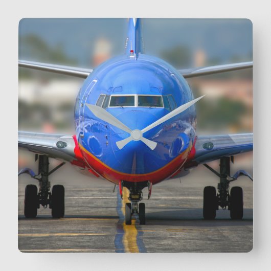 七三七エアライナー スクエア壁時計 (正面)