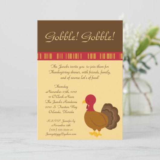 七五七日トルコ料理感謝祭パーティの招待状 招待状 (スタンド正面)