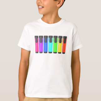 七人の蛍光ペンの違う列 Tシャツ