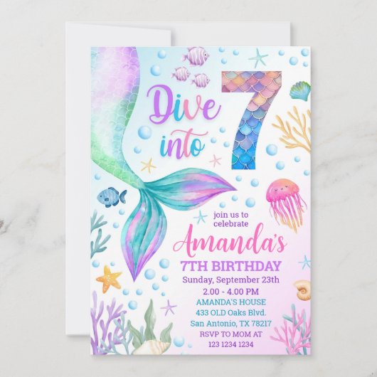 七人目の人魚の招待状 7人の人魚にダイブイン 招待状 (正面)