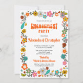 七十インスパイアの花ファンキー力婚約 招待状 (正面)