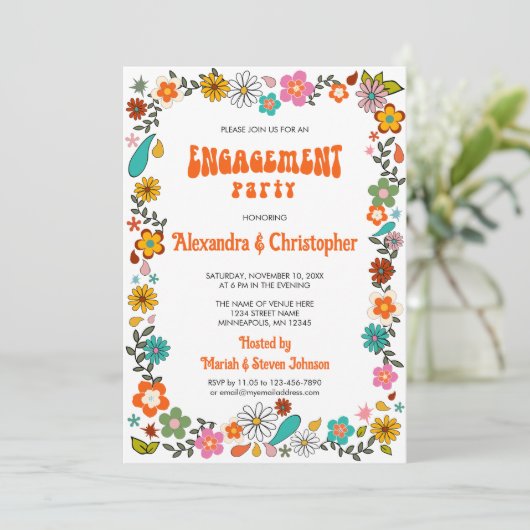 七十インスパイアの花ファンキー力婚約 招待状 (スタンド正面)