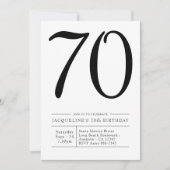 七十エレガント七誕生日シンプルパーティー 招待状 (正面)
