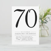七十エレガント七誕生日シンプルパーティー 招待状 (スタンド正面)