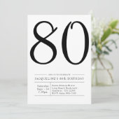 七十エレガント八誕生日シンプルパーティー 招待状 (スタンド正面)