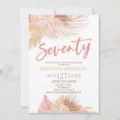 七十ボホピンクフローラ70th誕生日パーティー 招待状 (正面)